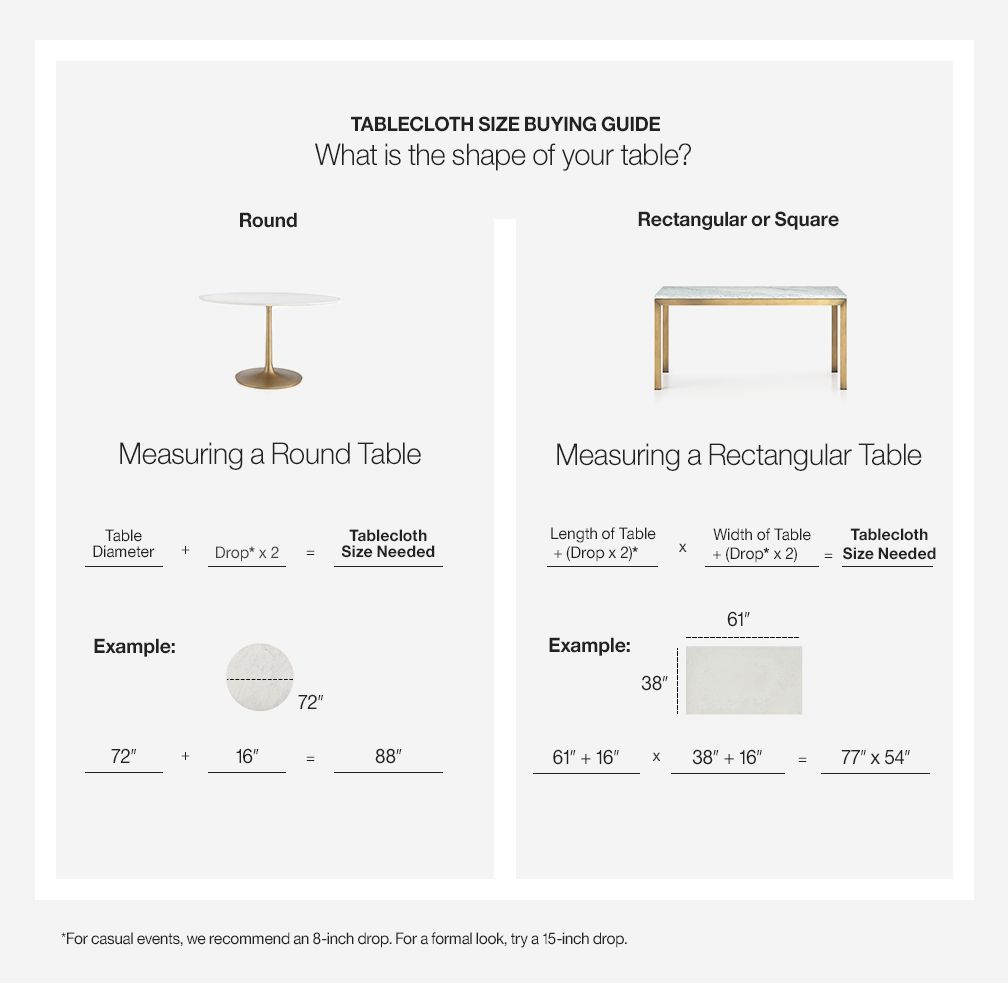 How To Choose A Tablecloth Size Crate, How Big Is A 90 Inch Round Table Pads
