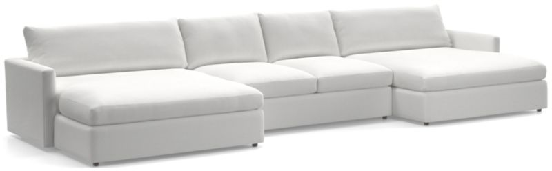 Lounge II 3Piece Double Chaise Sectional Sofa + Reviews Crate and Barrel