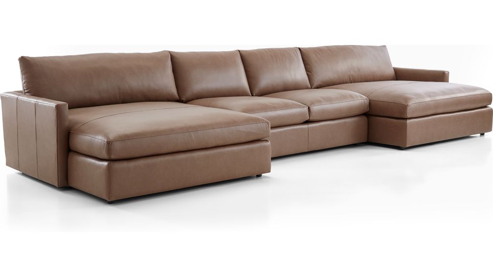 double chaise lounge sofa leather