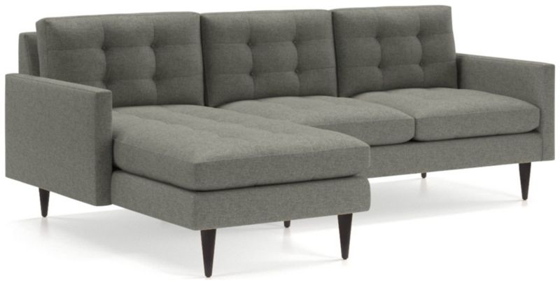 Petrie 2 Piece Left Arm Chaise Midcentury Sectional Sofa Crate