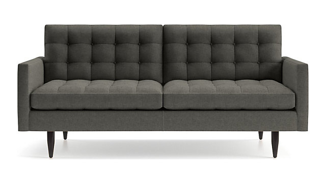 Petrie Small Tufted Sofa Reviews Crate And Barrel Tap To Zoom Petrie Midcentury Apartment Sofa Shown In Jonas Charcoal