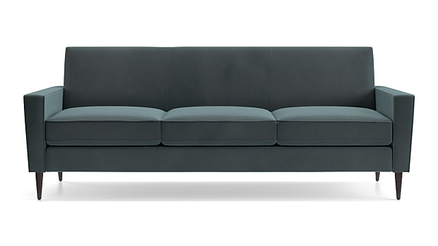 Torino Blue Velvet Modern Sofa Reviews Crate And Barrel Tap To Zoom Torino Velvet 3 Seat Sofa Shown In Flanders Teal