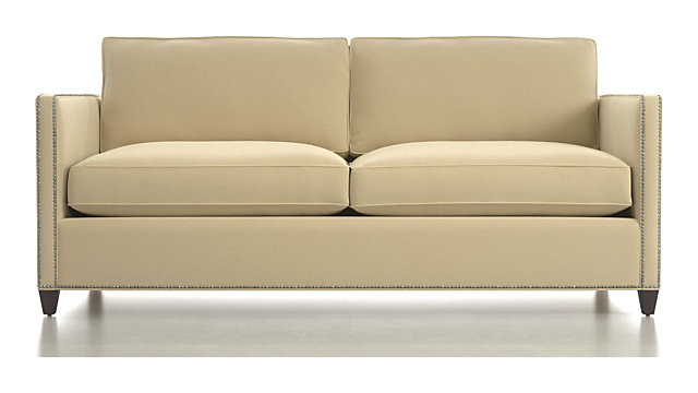 Dryden Apartment Sofa With Nailheads Reviews Crate And Barrel Tap To Zoom Dryden Apartment Sofa With Nailheads Shown In View Wheat