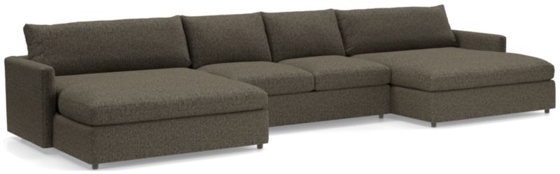 Lounge II Petite 3Piece Double Chaise Sectional Sofa Crate and Barrel