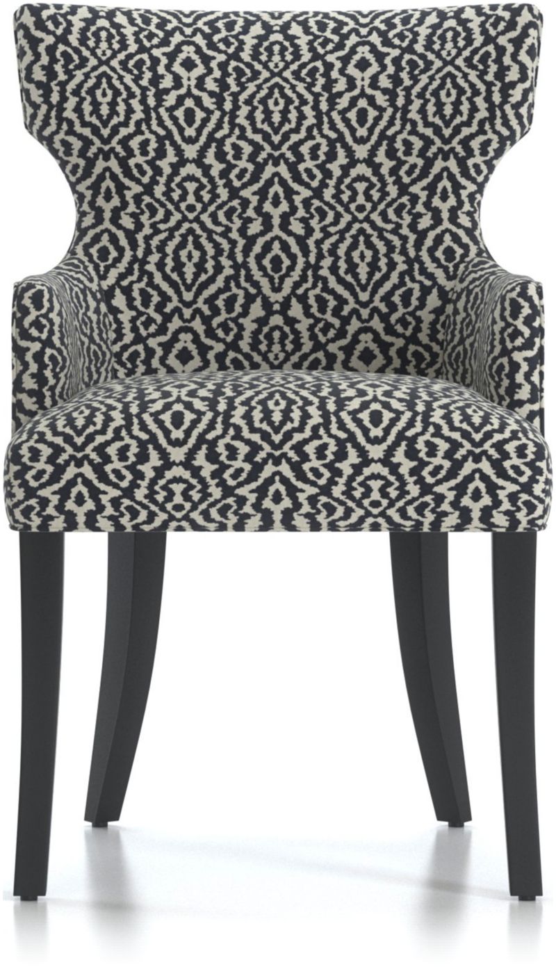 Sasha Upholstered Patterned Dining Arm Chair + Reviews Crate and Barrel