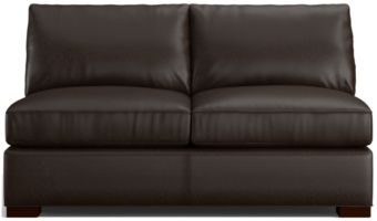 Axis II Leather Armless Loveseat shown in Libby, Espresso