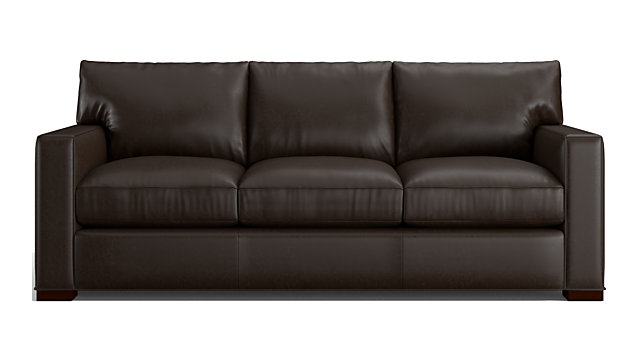 Axis Ii Dark Brown Leather Queen Sleeper Sofa Reviews Crate And Tap To Zoom Axis Ii Leather 3 Seat Queen Sleeper Sofa Shown In Libby Espresso