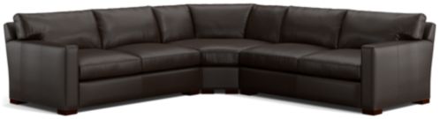 Axis II Leather 3-Piece Sectional Sofa (Left Arm Apartment Sofa, Wedge, Right Arm Apartment Sofa) shown in Libby, Espresso