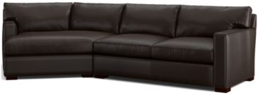 Axis II Leather 2-Piece Left Arm Angled Chaise Sectional Sofa (Left Arm Angled Chaise, Right Arm Apartment Sofa) shown in Libby, Espresso