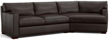 Axis II Leather 2-Piece Right Arm Angled Chaise Sectional Sofa (Left Arm Apartment Sofa, Right Arm Angled Chaise) shown in Libby, Espresso