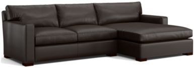 Axis II Leather 2-Piece Right Arm Double Chaise Sectional Sofa (Left Arm Apartment Sofa, Right Arm Double Chaise) shown in Libby, Espresso