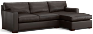 Axis II Leather 2-Piece Sectional Sofa (Left Arm Apartment Sofa, Right Arm Chaise) shown in Libby, Espresso