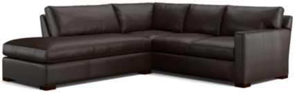 Axis II Leather 2-Piece Sectional Sofa (Left Bumper, Right Arm Corner Sofa) shown in Libby, Espresso