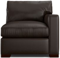 Axis II Leather Right Arm Sectional Chair shown in Libby, Espresso