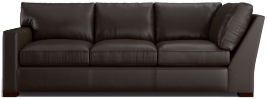 Axis II Leather Left Arm Corner Sofa shown in Libby, Espresso