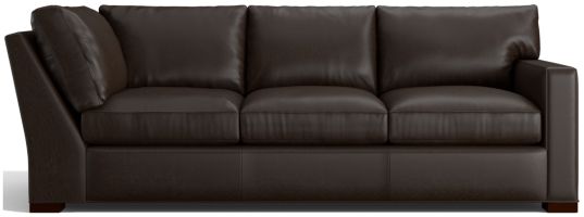 Axis II Leather Right Arm Corner Sofa shown in Libby, Espresso