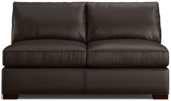 Axis II Leather Armless Full Sleeper Sofa shown in Libby, Espresso