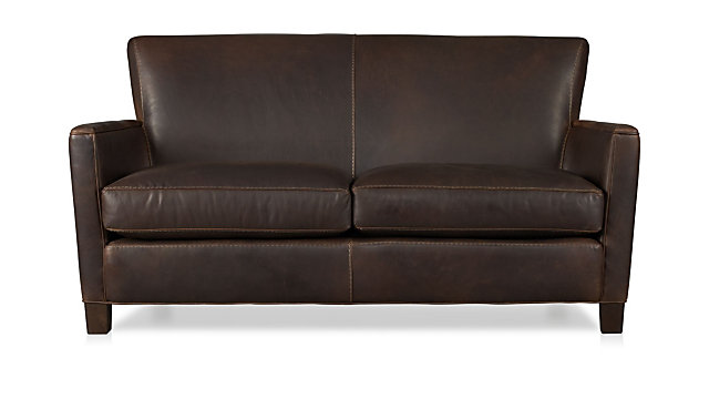 Briarwood Brown Leather Loveseat Reviews Crate And Barrel Tap To Zoom Briarwood Leather Loveseat Shown In Potomac Oak