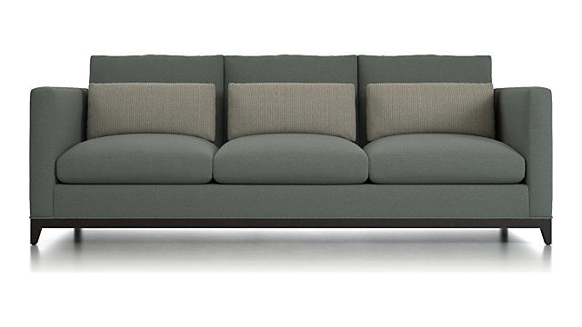 Taraval 3 Seat Oak Wood Base Sofa Reviews Crate And Barrel Tap To Zoom Taraval 3 Seat Oak Wood Base Sofa Shown In Darien Carbon Frame
