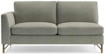Tyson Left Arm Sofa with Brass Base shown in Vail, Storm