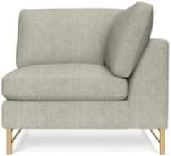 Tyson Right Corner Chair with Brass Base shown in Vail, Storm