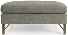 Tyson Square Cocktail Ottoman with Brass Base shown in Vail, Storm