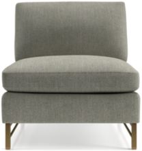 Tyson Armless Chair with Brass Base shown in Vail, Storm