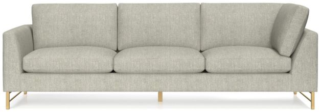 Tyson Left Arm Corner Sofa with Brass Base shown in Vail, Storm