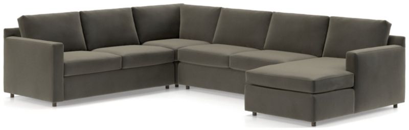 Barrett 4 Piece Right Arm Chaise Dark Brown Sectio Crate