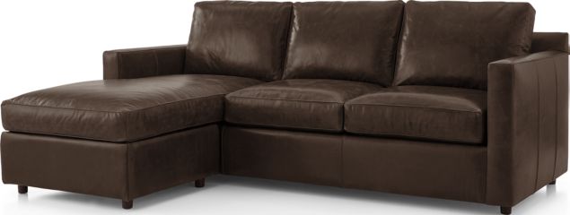 Barrett Leather Left Arm Lounger shown in Libby, Storm