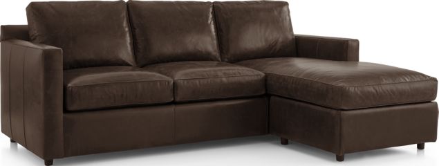 Barrett Leather Right Arm Queen Sleeper Lounger shown in Libby, Storm