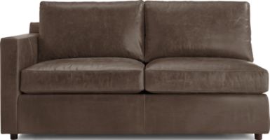 Barrett Leather Left Arm Apartment Sofa shown in Libby, Storm