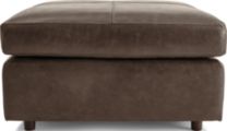 Barrett Leather Square Cocktail Ottoman shown in Libby, Storm