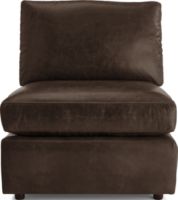 Barrett Leather Armless Chair shown in Libby, Storm