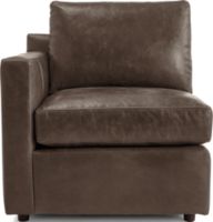 Barrett Leather Left Arm Chair shown in Libby, Storm