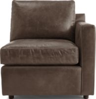 Barrett Leather Right Arm Chair shown in Libby, Storm