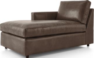 Barrett Leather Left Arm Chaise shown in Libby, Storm