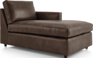 Barrett Leather Right Arm Chaise shown in Libby, Storm