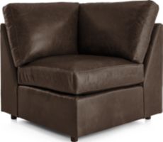 Barrett Leather Corner Chair shown in Libby, Storm