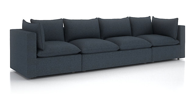 Lotus Pee Modular 3 Piece Extra Long Low Sofa Sectional Lotus Pee Modular 3 Piece Extra Long