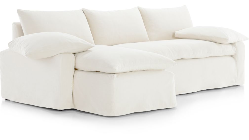 Ever Slipcovered 2-Piece Sectional + Reviews | Crate and ...