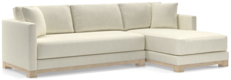 Gather Petite Wood Base 2-Piece Sectional | Crate and Barrel Canada