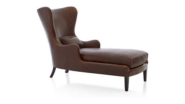 Garbo Leather Chaise Lounge Reviews Crate And Barrel Tap To Zoom Garbo Leather Chaise Lounge Shown In Berkshire Bourbon