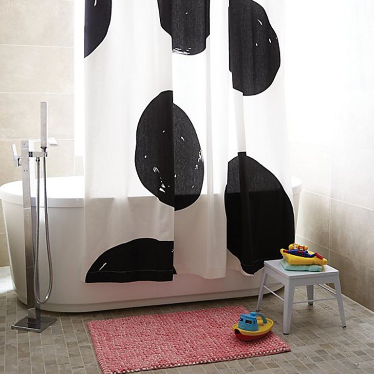 Modern Colorful Fun Kids Shower Curtain Contemporary Childrens Bathroom  Decor Set. Unique Polka Dot Bubble Bath Tub Curtain, Bath Mat, Towel 
