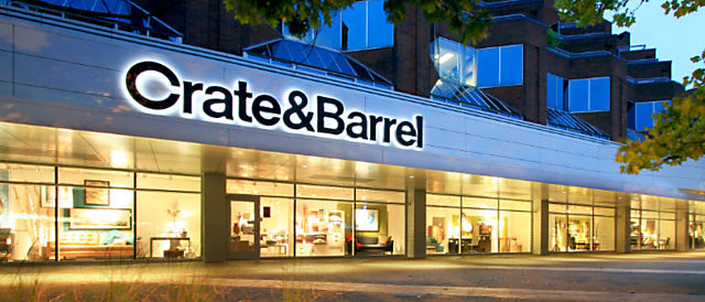 Exterior view of Crate and Barrel location, Oakridge Centre